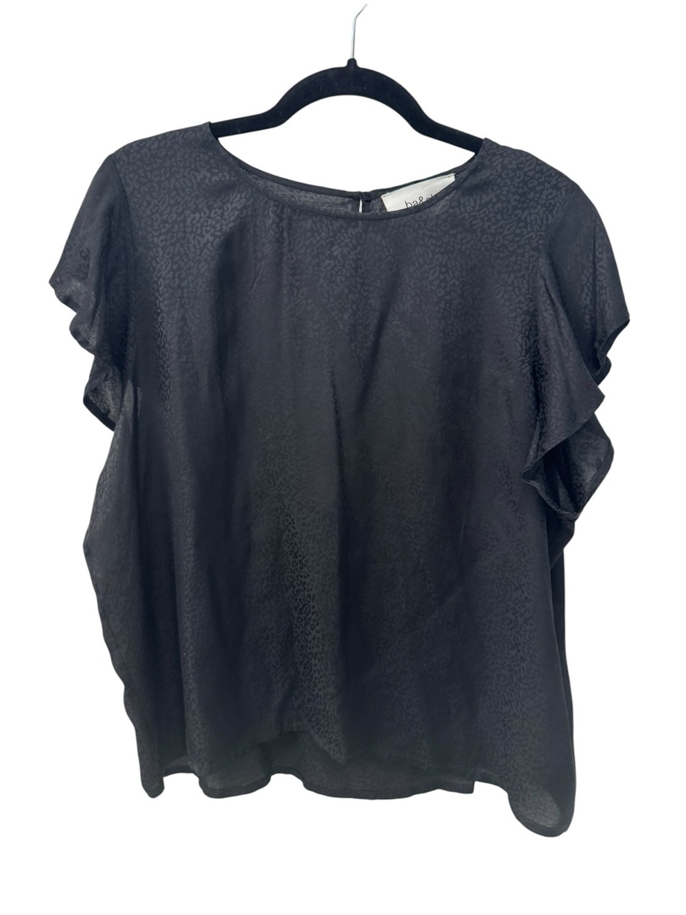 BA&SH “July Top” Ruffle Sleeve Tonal Blouse - size large